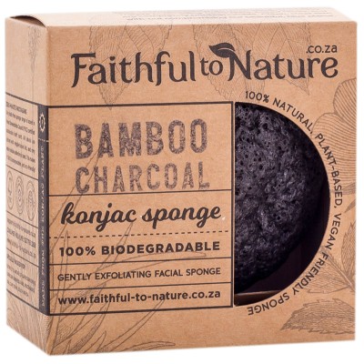 Faithful To Nature Konjac Sponge - Bamboo Charcoal