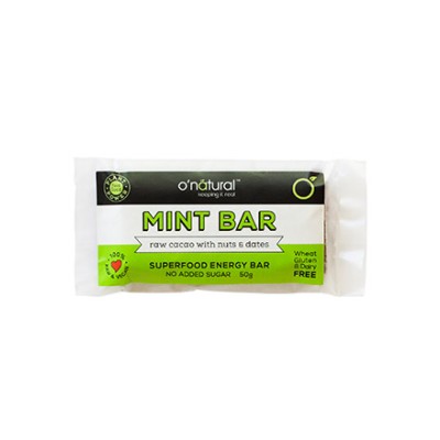 O'Natural Raw Chocolate Bar - Mint Chocolate