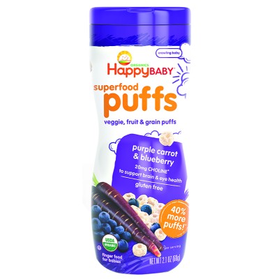 Happy Baby Puffs - Blueberry & Purple Carrot 60g