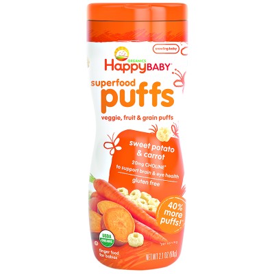 Happy Baby Puffs - Sweet Potato & Carrot 60g