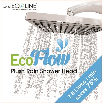 Eco Flow Plush Rain Shower Head - 7.6 Litre