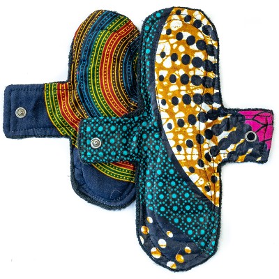 Woman-Kind Reusable Funky Fabric Pads Pack of 2 (Large & Small)